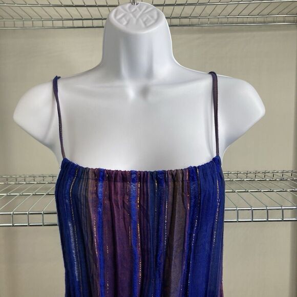 Cleobella Women's Purple Luma Jumpsuit Size 4P Metallic Wide Leg Boho Streetwear - Picture 8 of 14